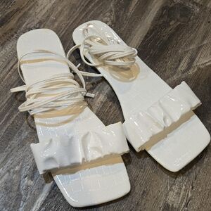 Elegant White Strappy Sandals